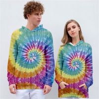 Sudadera con capucha 3D Tie Dye Flashbacks para hombre y mujer, Sudadera con capucha psicodélica colorida, abrigo y chaqueta Harajuku de moda, ropa de marca