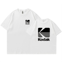 2023 Cotton Summer MenS And S T-Shirt Korea Kodak Ins Printed Monogram Short Sleeve Tide All-Match MenS Loose Top S-4XL-5XL-6XL