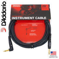 DAddario® PW-GRA-20 สายแจ็คกีตาร์ 6m / 20ft แบบหัวงอ อย่างดี , Custom Series Instrument Cable ** Designed and Engineered in USA **