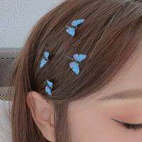 【CW】 4pcs blue butterfly hairpin dreamy sweet side clip hair accessories girl bangs word