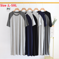 ขนาดบวก4XL 5XL ผู้ชายฤดูร้อนชุดนอนผ้ากิริยานุ่มสบายๆผู้ชาย Nightgown กลางคืนชุดชายขนาดใหญ่เสื้อคลุมอาบน้ำบุรุษเสื้อคลุม