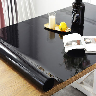 （HOT) สีดำด้าน PVC ผ้าปูโต๊ะแก้วใสนุ่มกันน้ำผ้าปูโต๊ะโต๊ะพลาสติกแผ่นรองโต๊ะกาแฟแบบใช้แล้วทิ้งกันน้ำมัน