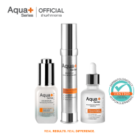 (ส่งฟรี) AquaPlus HYA 8D PLUS 20 ml. &amp; Bright-Up Daily Moisturizer 30 ml. &amp; Invigorating Firming Ampoule 30 ml. เซรั่มไฮยา มอยส์เจอร์ไรเซอร์ และแอมพูล