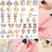 ✿✓✵ Strap Decorative Charms for Iwatch Silicone Watchband Metal Decoration Nails Flower Heart Charm Accessories for Apple Watch Band