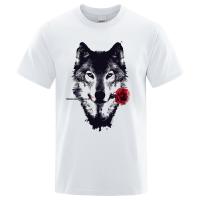 Wolf And Rose Printed Men Tshirt Cotton Breathable Gildan