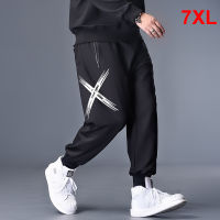 ขนาดใหญ่กางเกงผู้ชาย Jogger Streetwear ลำลอง Harem กางเกง Oversize Sweatpants Elastic เอวกางเกงสีดำ Plus ขนาด6XL 7XL HX405