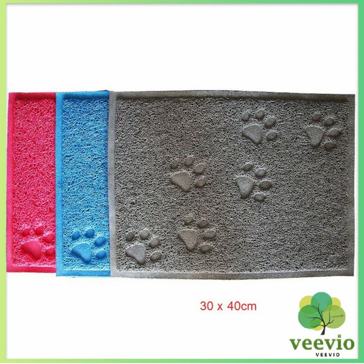 veevio-แผ่นดักทรายแมว-สี่เหลี่ยม-แผ่นรองกรงเล็บสัตว์เลี้ยงรั่วซึมได้-พรมรองทรายแมว-cat-litter-mat-มีสินค้าพร้อมส่ง