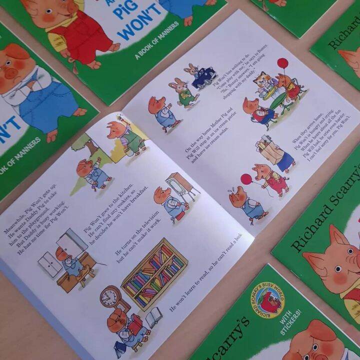 หนังสือ-richard-scarrys-richard-scarrys-pig-willpig-wont-brand-new-ปกอ่อน-มี-sticker-printed-in-usa