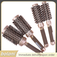 ? boloni [Jettingbuy] แปรงผมเซรามิกกลมร้อนมืออาชีพ,แปรงผมสีทองด้ามจับกันลื่น