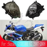 โคมไฟสไตล์วินเทจหลอดไฟหน้าไฟหน้าของประดับจักรยานยนต์ด้านหน้าสำหรับ Suzuki GSXR1000/GSXR 1000/GSX-R1000 K7 2007-2008