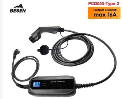 BESEN ที่ชาร์จ EV แบบพกพา รุ่น PCD030-Type 2 มีปลั๊กในตัว รับประกัน 1 ปี