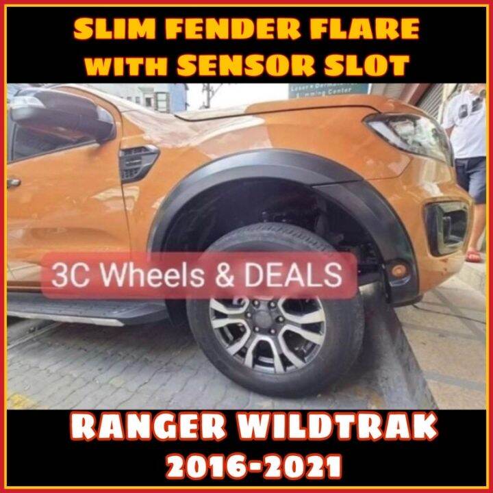 FORD RANGER WILDTRAK 20162021 SLIM FENDER FLARES WITH SENSOR SLOT