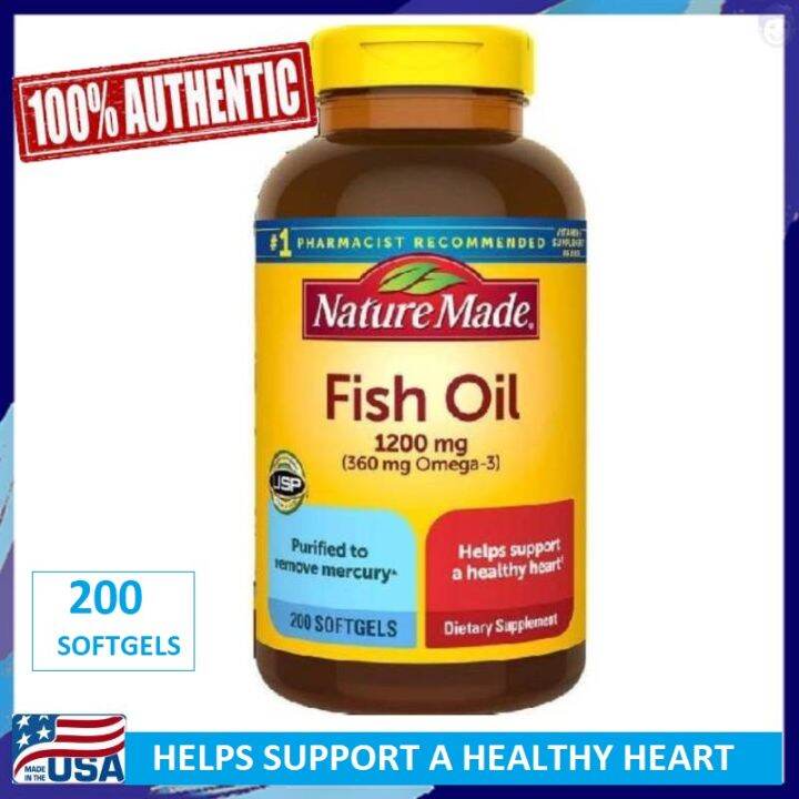 Nature Made Fish Oil 1200mg 200 Softgels - EXP DATE : JULY 2025 | Lazada PH