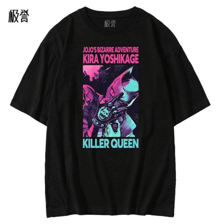 jojo-s-bizarre-adventure-kira-yoshikage-killer-queen-peripheral-เสื้อยืด-killerqueen-ผ้าฝ้ายแขนสั้น