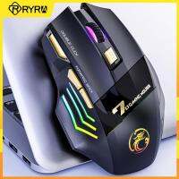 RYRA เมาส์เล่นเกมไร้สายแบบชาร์จ RGB Mause Gamer เหมาะกับการทำงานที่มีสีสันหายใจแสงเงียบหนู7ปุ่มสำหรับแล็ปท็อปพีซี