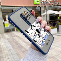 เคส Chenyyka สำหรับ OPPO Reno 2 Reno 2F Reno 2Z Reno2 F Reno2 Z เคสการ์ตูนน่ารัก Pochacco มีน้ำค้างแข็งโปร่งใสแข็งขอบสี่เหลี่ยมด้านข้างกล้องปลอกซิลิโคนกันกระแทกเคสนิ่ม