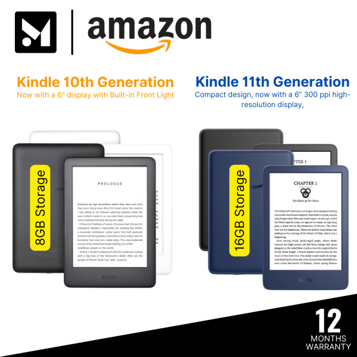 Kindle 11th Gen, 16GB Storage- With a Built-in Front Light | Lazada