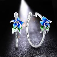 HUAMI Flower Fairy Cute Stud Earrings for Women Fashion Anniversary Party Zircon Christmas Jewelry Gift Wedding Trendy Earring