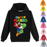 Super Mario Bros เสื้อผ้า65% เด็กผู้หญิง,ผ้าฝ้าย + โพลีเอสเตอร์35% ไฟเบอร์มีฮู้ดมีกระเป๋าเด็กหญิงเด็กชาย100-170ซม. แขนยาว0000ฤดูใบไม้ร่วง