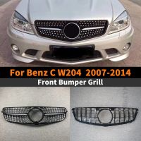 Front Inlet Grille Racing Grill GT Diamond Styling For Mercedes Benz C W204 2007-2014 C200 C180 C300 C250 C43 AMG Exterior Part