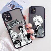 {OLI STUDIO} เคสโทรศัพท์สีดำสำหรับ Iphone 8 7Plus 13 12Mini 11 14 Pro Max X XR SE 2อะนิเมะ My Hero Academia เคสแข็งกันกระแทก