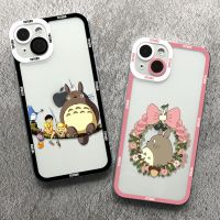 เคสนิ่ม Tonari No Totoro,เคสโทรศัพท์นิ่มสำหรับ iPhone 14 13 12 11 Pro Max Mini XS X XR SE 7 8 Plus