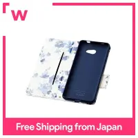 Elecom Easy Smartphone 2+ Easy Smartphone 2 BASIO4 (KYV47) Leather Case Notebook Type UltraSlim Flowers Thin with Magnet Navy PM-K213PLFUJNV