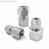 ►△❡ 1/4 1/2 BSP NPT Female Thread x 8mm 10mm 12mm 1/4 1/2 OD Tube Double Ferrule Compression Fitting Connector Stainless Steel 304