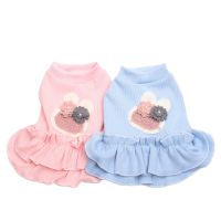 New Knited Dog Cat Dress Skirt with Flowers Design Pet Puppy Spring/Summer Clothing Apparel Dresses