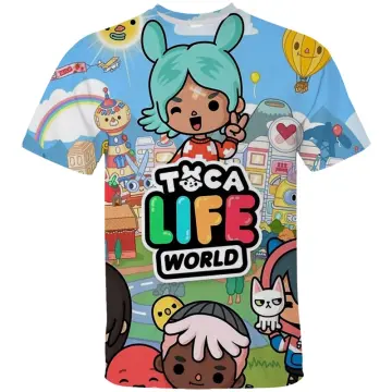 Kids Hot Game Toca Life World Cartoon Print Hoodies Girls Cute