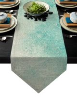 Vintage Bronze Green Table Runner For Wedding Hotel Party Table Runners Modern Cake Floral Tablecloth Home Decoration