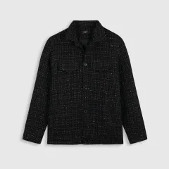 Áo Khoác Dạ Roway Chất Liệu Dạ Tweed Nhập Khẩu Cao Cấp | Dạ Sọc Đen |  Lazada.Vn