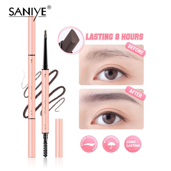 SANIYE 2 in 1 Makeup Eyebrow Pencil Eyebrow Brush Natural Long-lasting ...