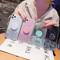 ✓๑✚ Samsung A53 5G A13 A51 A71 4G J2 J7 J5 J6 J4 Plus Prime Pro M30s Transparent Epoxy Glitter Candy Soft Phone Back Case Cover Stand QHS