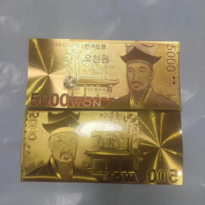 ฟอยล์ทอง-24k-เกาหลีได้รับรางวัลธนบัตรพลาสติกธนบัตรที่ระลึก-ดอลลาร์ยูโรเหรียญที่ระลึกpropsคอลเลกชันของขวัญ-kdddd