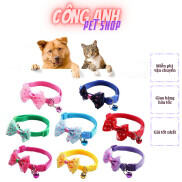vòng cổ có nơ và chuông cho chó mèo 1.0 cm