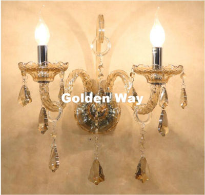 Free Shipping European Design LED Luxury Cognac K9 Crystal Wall Lamps Bedroom Headboard Bedside Lamp Wall Sconce Light Fixture