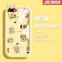 เคส JIUMOO สำหรับ Realme C2 C2S เคส A1K OPPO เคสลายเสือน่ารักสร้างสรรค์สีสันสดใสน่ารักเลนส์กล้องถ่ายรูปสัตว์ประหลาดตัวเล็กๆเคสโทรศัพท์โปร่งใสแฟชั่นกันกระแทกเคสป้องกันซิลิโคนนิ่ม