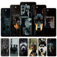 Animal Doberman Dog Phone Case For Samsung Galaxy S22 Pro S21 S20 FE Ultra S10 Lite S10 S10E S9 S8 Plus Soft TPU Black Cover Electrical Safety