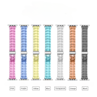 สายเรซิ่นโปร่งใสสำหรับ Band 42มม. 40มม. Correa 44มม. 38มม. สร้อยข้อมือสมาร์ทสำหรับ Series 8 7 6 5 SE 45มม.