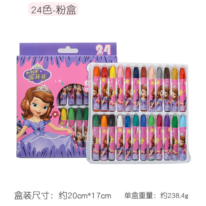 สี-สีเทียน-เครื่องเขียน-สีระบาย-งานศิลปะ-ดินสอสี-สีวาดรูป-สีเทียน-24-สี-ลายดิสนีย์