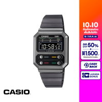 CASIO นาฬิกาข้อมือ CASIO รุ่น A100WEGG-1ADF วัสดุสเตนเลสสตีล สีดำ