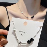 Opal Beaded Necklaces Women Men Black and White Short Chokers Hip Hop Style Party Jewelry Collarbone Necklace Fashion Jewelry Fashion Chain Necklaces