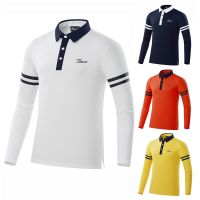 [Titleist] Spring Golf Clothing Mens Breathable Quick-Drying Outdoor Sports Wicking Moisture Absorption Long-Sleeved POLO Shirt Trendy Top