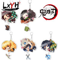 [LXYH- COSER KING] 1Pcs พวงกุญแจ อะคริลิค ลายอนิเมะ ดาบพิฆาตอสูร Nezuko Tanjiro Anime Kimetsu no Yaiba Cosplay Keychain