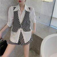 COD Internet Hot Fashion Suit Womens Spring and Autumn 2022 New Small Stylish Fashionable Shirt Shorts Two-piece Set