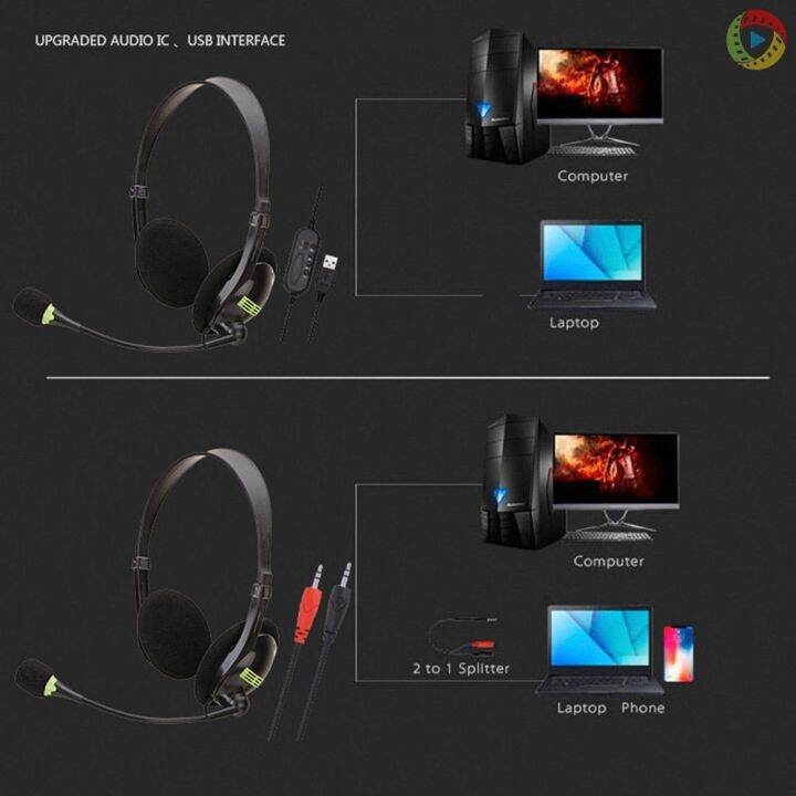 docooler-sy440mv-ชุดหูฟังเล่นเกม-usb-พร้อมไมโครโฟนสําหรับคอมพิวเตอร์แล็ปท็อป