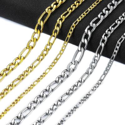 【CW】Stainless Steel Link Figaro Chain High Quality Long Necklace for Men Women Choker Gold/Silver Color Jewelry Accessories