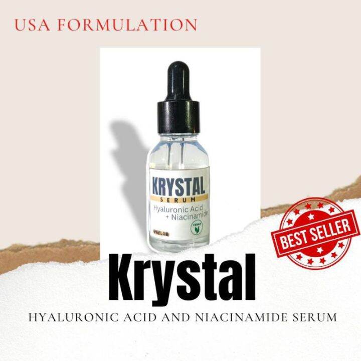 KRYSTAL HYALURONIC ACID + NIACINAMIDE , BRIGHTENING AND HYDRATING SERUM