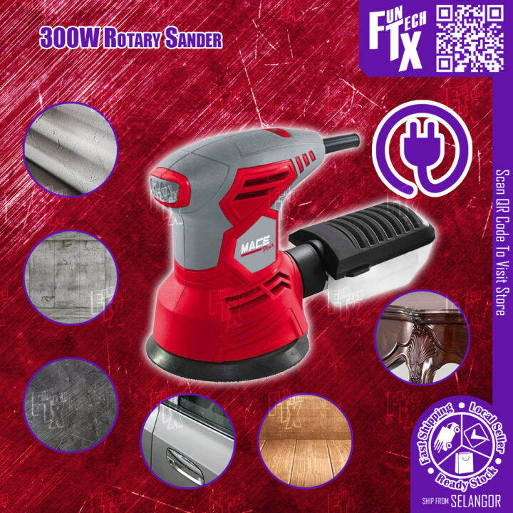 FunTechX MACE Plus 300W Rotary Sander 125mm Heavy Duty Sanding Tool